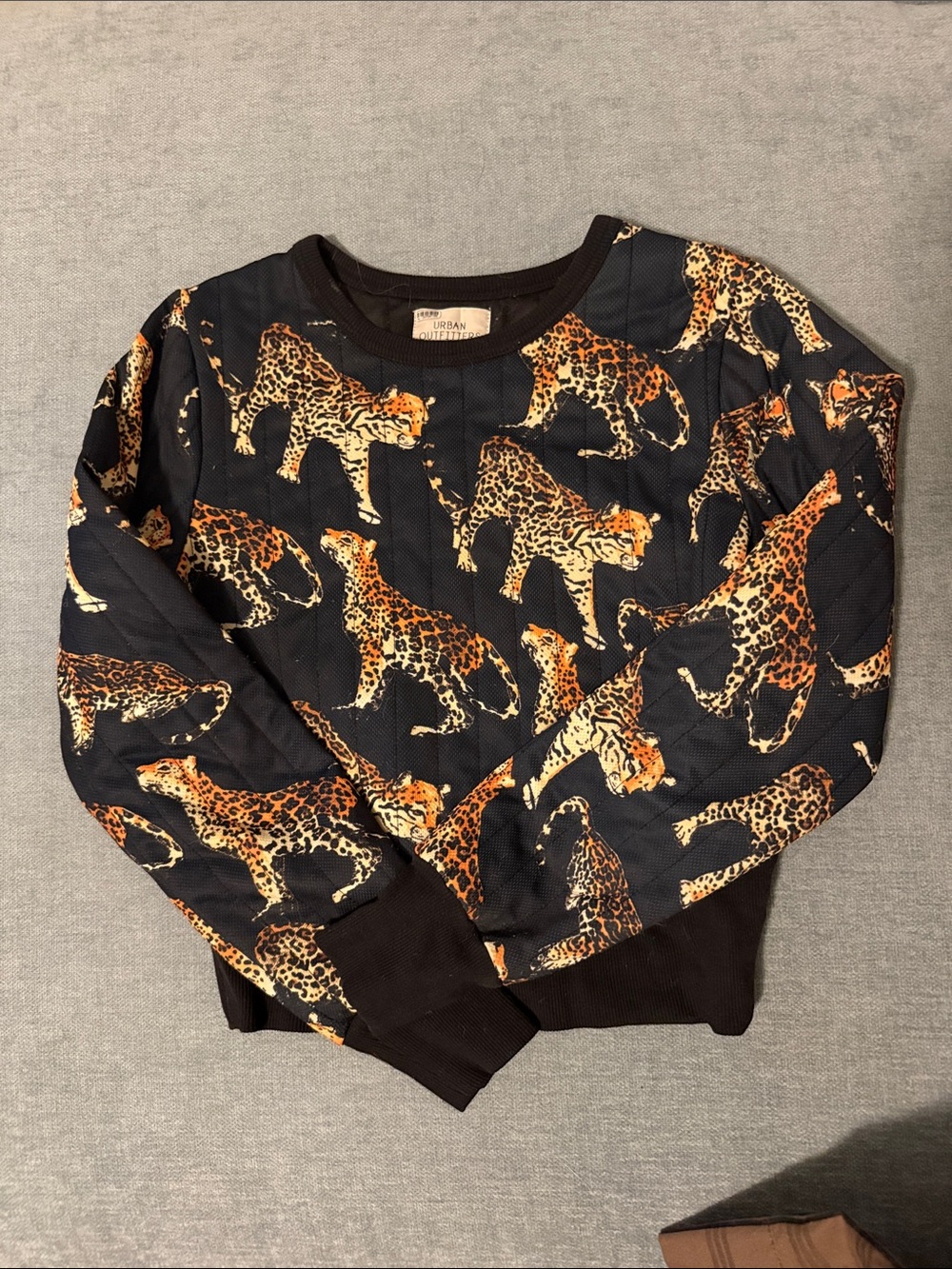 Urban Outfitters Black Leopard Motif Sweatshirt